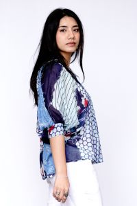 Indigo Mosaic Top - Blue Multi