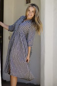 Amani Midi Dress Geometric Black